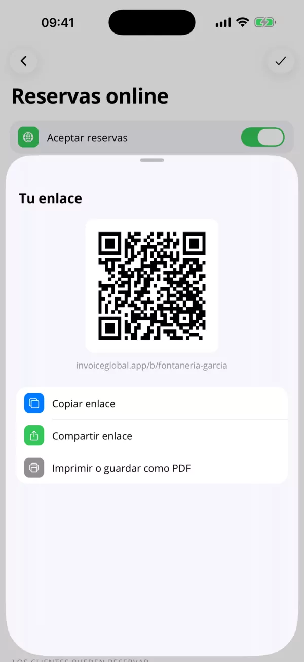 Tus clientes te reservan online.