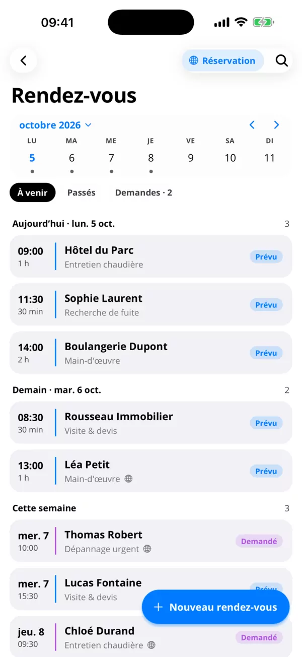Des rendez-vous qui deviennent des factures.