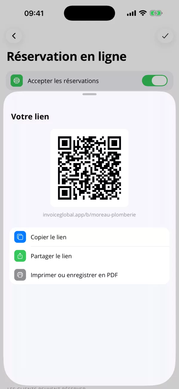 Vos clients réservent en ligne.