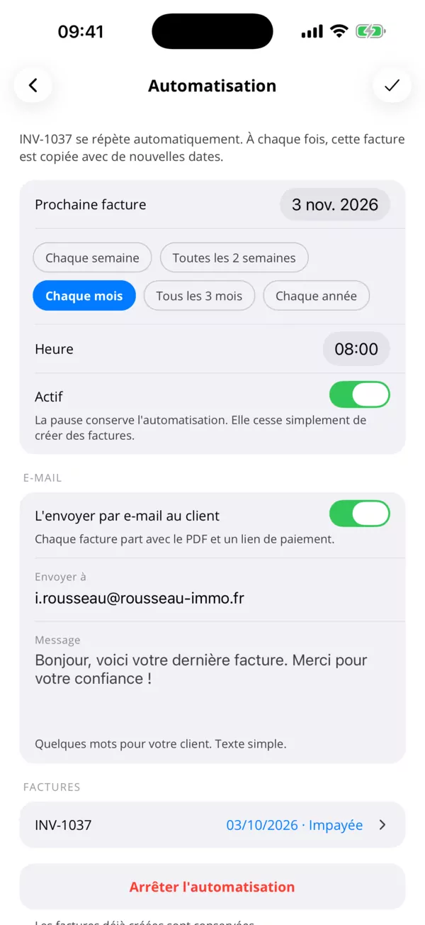 Des factures qui partent toutes seules.