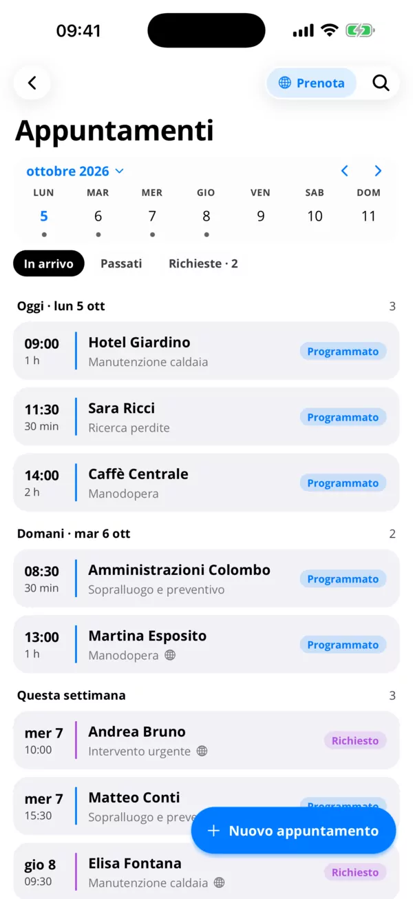 Appuntamenti che diventano fatture.