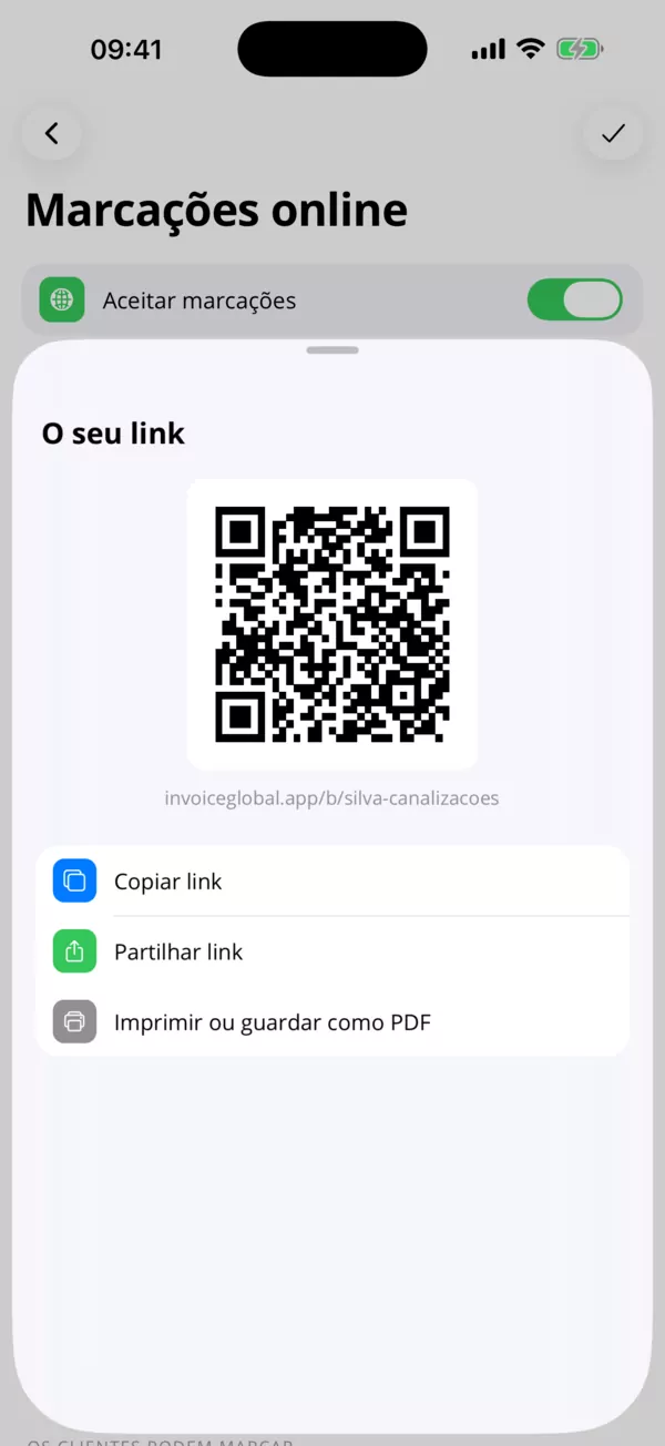 Os clientes marcam consigo online.