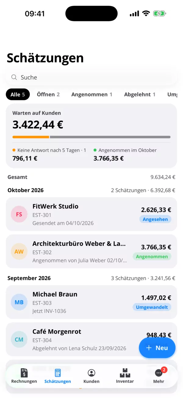 Sehen, wann sie geöffnet wurde.