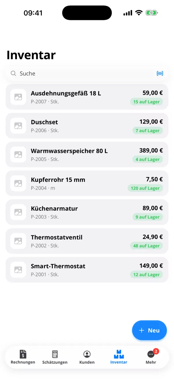 Kunden, Produkte und Leistungen griffbereit.
