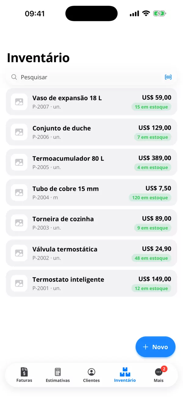 Clientes, produtos e serviços à mão.